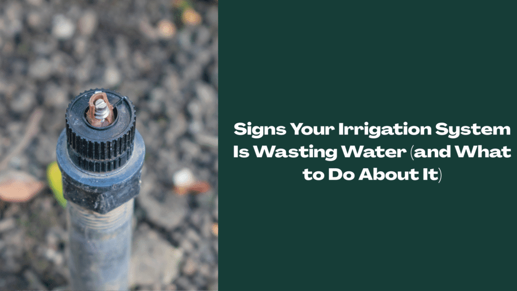 Close-up of a broken irrigation sprinkler head — highlighting water waste issues in Florida lawn irrigation systems.