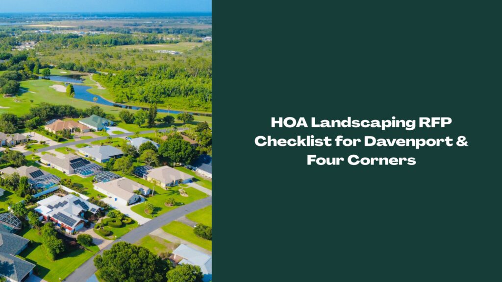 HOA landscaping RFP checklist for Davenport and Four Corners FL – aerial view of local community