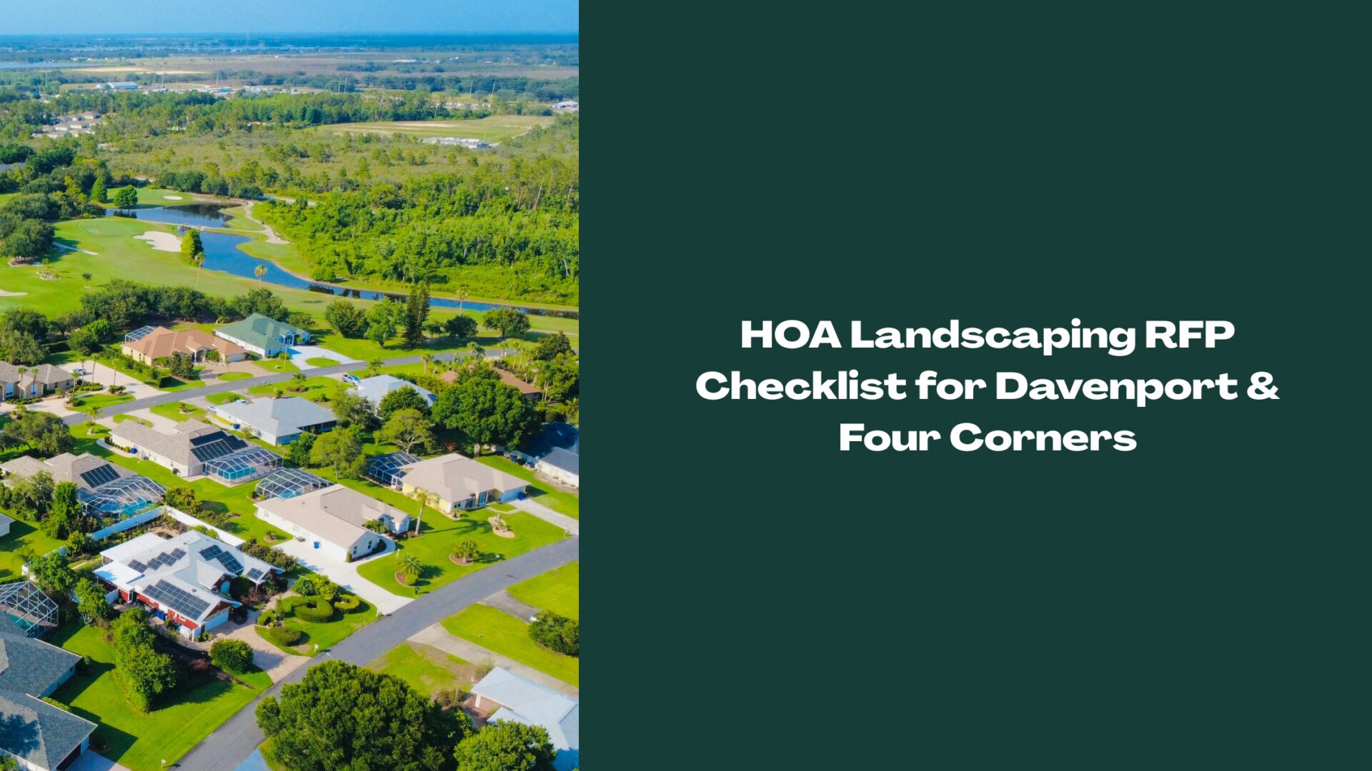 HOA landscaping RFP checklist for Davenport and Four Corners FL – aerial view of local community