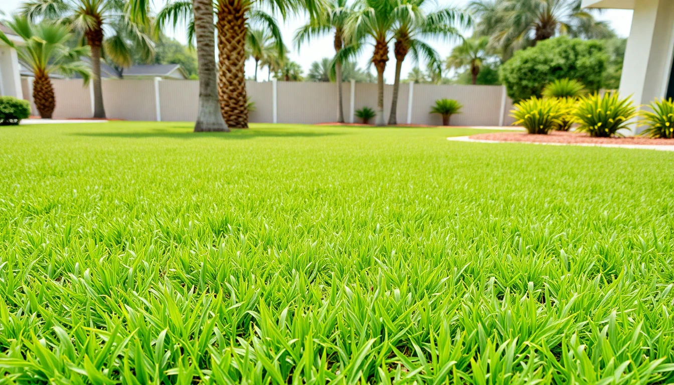 Dense zoysia grass lawn in Central Florida showing thick green carpet-like texture under bright sunlight